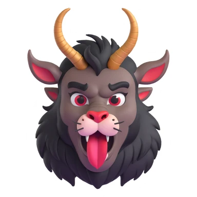Beast from Beauty and the Beast with a human mouth and lips, keeping his horns, fur, and formal outfit sticker