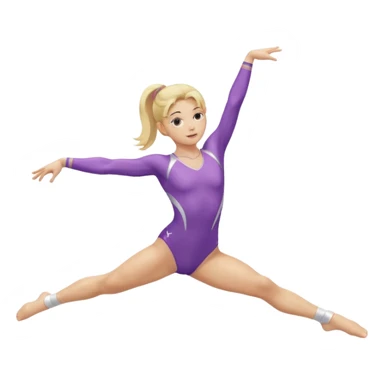 girl gymnast with blonde hair, dynamic pose sticker