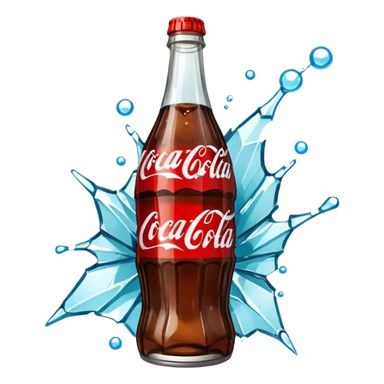 shattered bottle of coca cola sticker