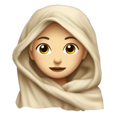 Beige clean girl folded plaid blanket  sticker