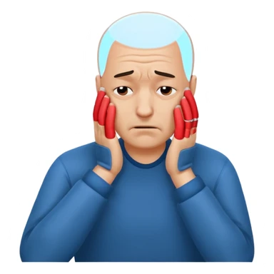 Bald man doing facepalm gesture sticker