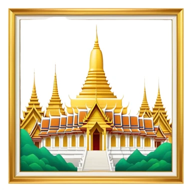 Grand Palace Bangkok Landmark Emoji – Featuring golden spires, Thai architecture, and the Emerald Buddha Temple. sticker