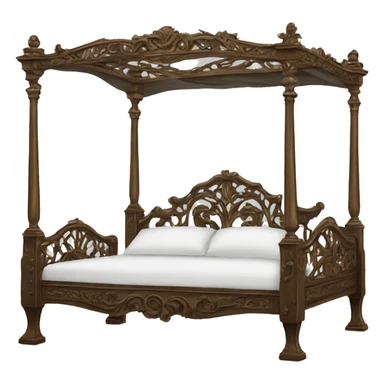 antique ornate canopy bed sticker