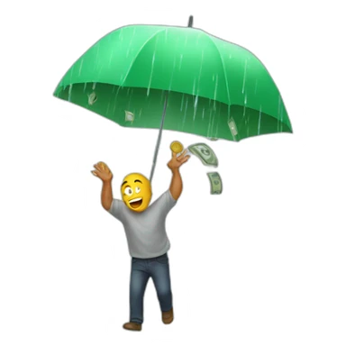 Raining money sticker