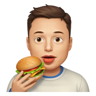 Elon Musk eat hamburger  sticker