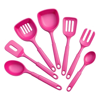 Pink cooking utensils sticker