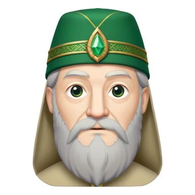albus dumbledore from harry potter with green turkish fez hat and decorative motifs, no gem sticker