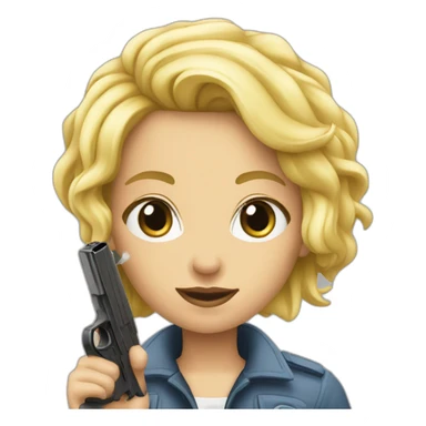 Une blonde avec un pistolet  sticker