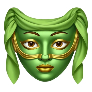 Green pistachio color green silk mask sticker
