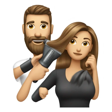 Hair stylist blowdrying sticker