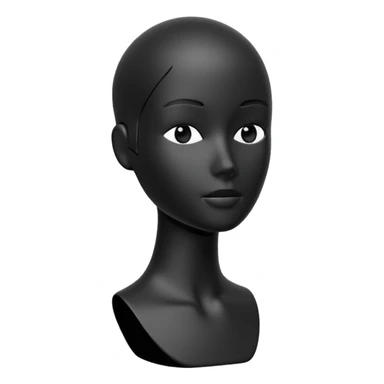 Minimalistic flat vector icon, iOS style, thin black contour on white background. Matte black mannequin in front of in 3D monochrome style. sticker