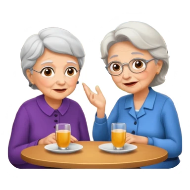 conversación dentro de un restaurant  dos personas y una de las persoans sea una abuela sticker