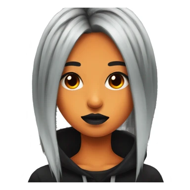 Emo girl with orange and black split dyed hair and nose piercing  sticker