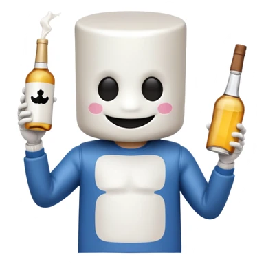 Marshmello holding alcohol sticker