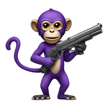 monkey holding a purple gun sticker