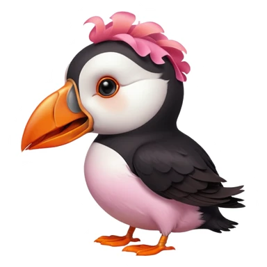 pink puffin angry blow steam nose beak sticker