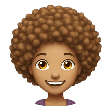Light skin girl afro orange laugh sticker