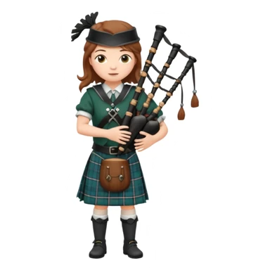 scotch girl playing bagpipe full body sticker