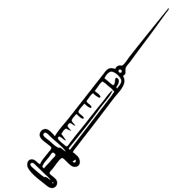 A medical syringe with needle, simple and recognizable icon for healthcare sticker