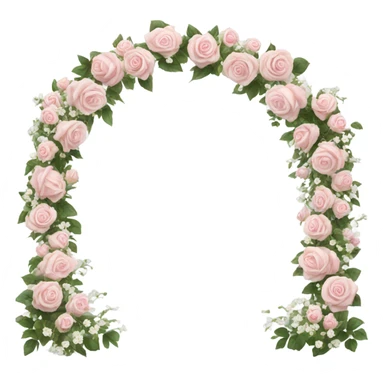 Light pink rose and white flower wedding arch ￼ sticker