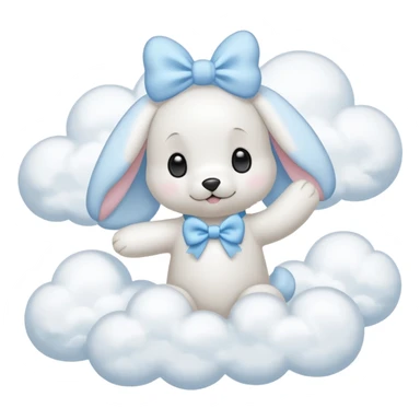 Cinnamon roll from sanrio dancing in the clouds sticker