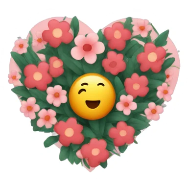 I love you with flowers sticker