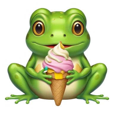 dondurma yiyen kurbağa sticker