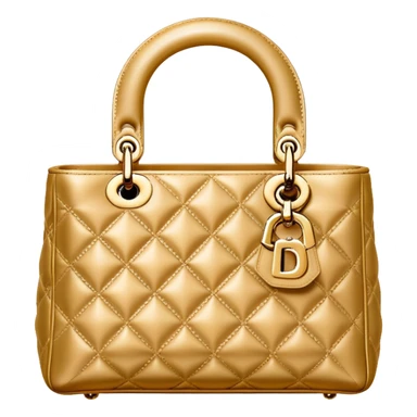 Lady Dior bag gold leather front sticker