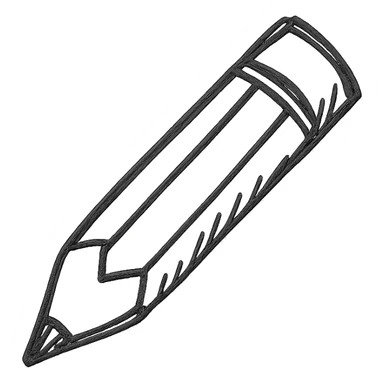 hand drawn outlined icon of a pencil, no fill sticker