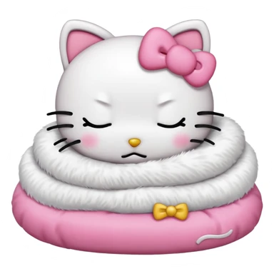 sleeping or tired hello kitty like apple emoji style 😴  sticker