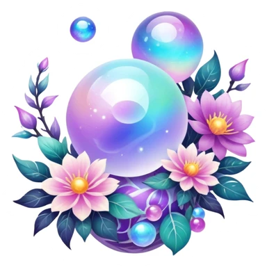 Epic divine legendary celestial flowery complex detailed iridescent gradients marbles aesthetic-scenery-Decorations sticker