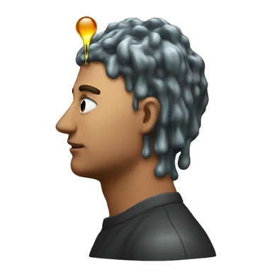 oil running down a mans head sticker