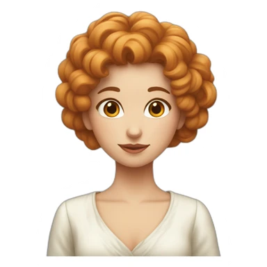 Fille avec cheveux bouclés roux et robe bleu sticker