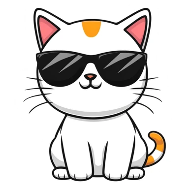 ridiculous cat with sunglasses sticker