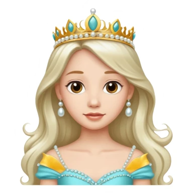 Princess – pearl tiara + aqua dress. sticker