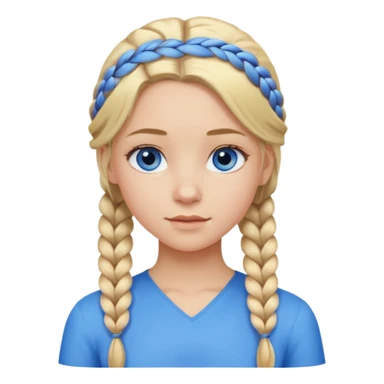 girl with blonde braid, middle part, one braid on one shoudler sticker