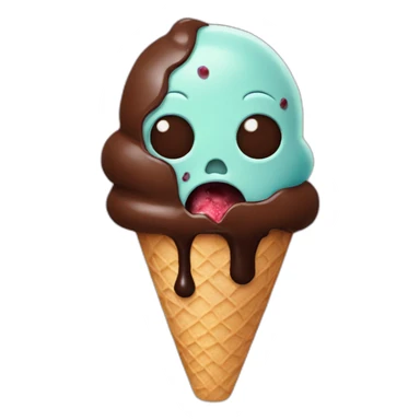 zombie chocolate icecream sticker