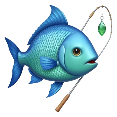 poisson avec canne à pêche sticker