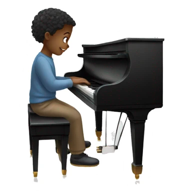 child practicing the piano sticker