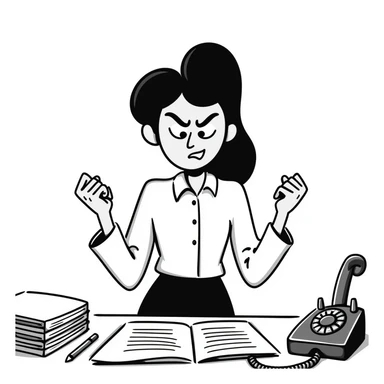 angry business secretary sticker