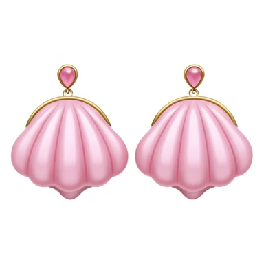 vintage rococo pale pink inflatable puffy shell earrings sticker