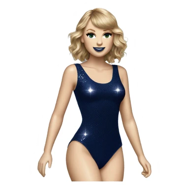 Taylor swift wearing realistic sparkly navy blue bodysuit  sticker