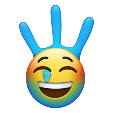 Happy emoji with peace sign sticker