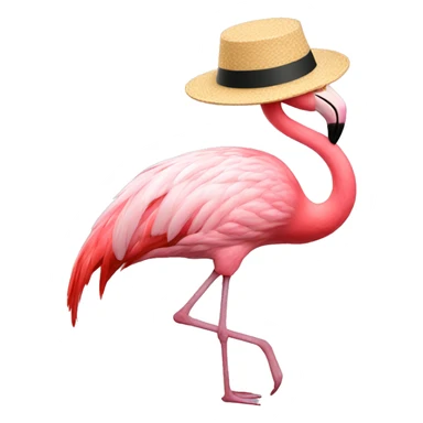 Flamingo with a hat sticker