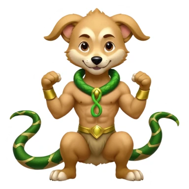 loki god of mischief as a dog. he as snakes dynamic pose sticker