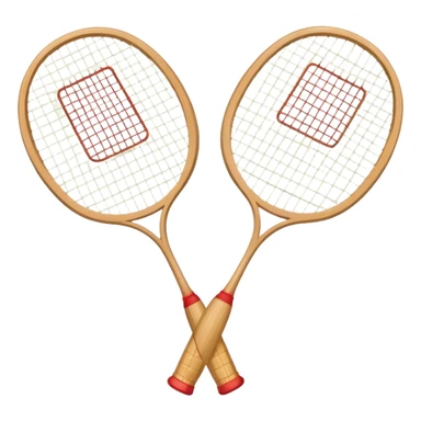Two crossed badminton rackets with a shuttlecock resting in between, set against the faint outline of a badminton court. The image highlights the tools of the sport, with a subtle emphasis on the court's net and boundaries, symbolizing competition and skill. sticker