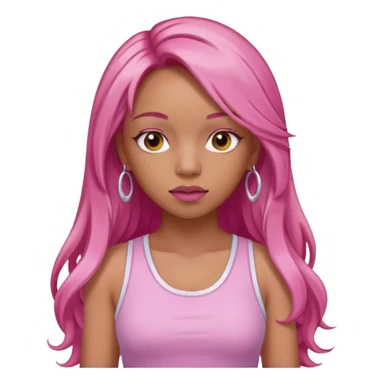 Ice Spice, Rapper (b.2000) with long ginger hair, pink hair sticker
