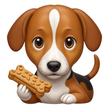 beagle dachshund mix with a treat sticker