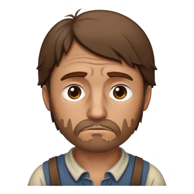 Peasant man sad sticker