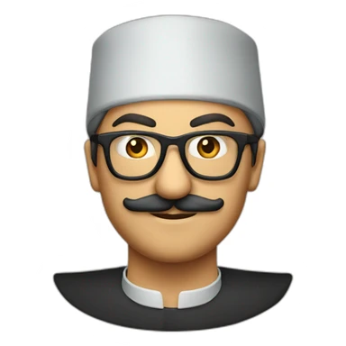 ottoman pasha wearing glasses and fez sticker